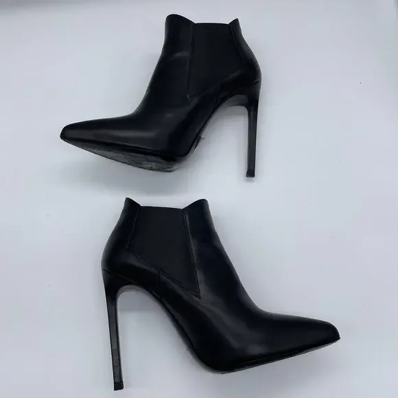 Saint Laurent Calfskin Classic Paris Ela 110 Ankle Boots - Black - 38.5 - Picture 6 of 16